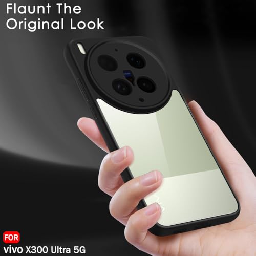 Image of TheGiftKart Hybrid Shockproof Back Cover Case for Vivo X300 Ultra 5G | Camera Protection Module | Hard Back Cover Case for Vivo X300 Ultra 5G (PC & TPU, Transparent Clear Back, Black Sides)