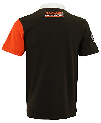 Foco Nfl Football Team Crest And Stripe Men's Polo Shirt, Cleveland Browns, Large #TOP2