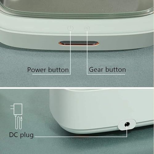 Limpiador ultrasónico para Joyas, Gafas y aparatos de ortodoncia, depósito de Acero Inoxidable de 300 ml, Limpieza con Temporizador de 45 kHz