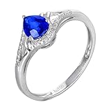 Metallart: 18 Karat Weißgold; Gesamtproduktgewicht: 1,83 g; Hauptstein: Blauer Saphir; Seitenstein: Weißer Diamant, Hauptsteinform: Birnenform; Seitensteinform: runde Form, Steinschliff: Idealschliff, Hauptstein Steingewicht: 0,75 ct, Seitensteingewicht: 0,084 ct; Hauptsteingröße: 5,8 × 4,7 mm