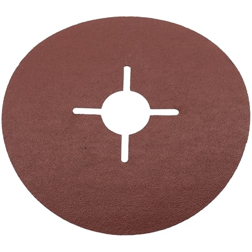 AERZETIX - C77038 - Juego de 5 discos abrasivos Ø115mm en fibra para amoladora de ángulo - tipo de grano P120 - granulometría rectificado desbarbado lijado