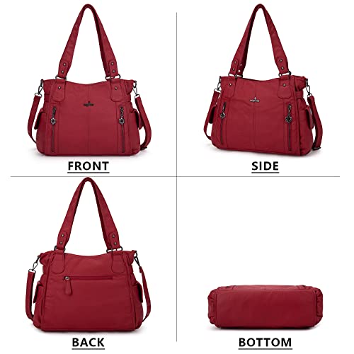 Image of Angel Kiss Handbags for Womens Top-Handle Hobo Purse Roomy Casual Shoulder Bags PU Tote Satchel Purse for Women