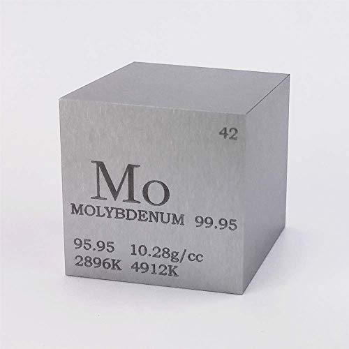 Cube en molybdène Mo élément chimique pour collection scientifique et densité de matière