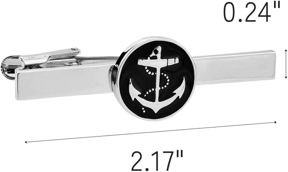 Black Anchor Tie Clip