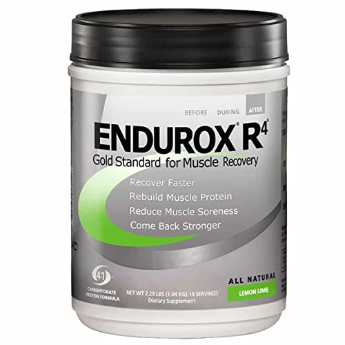 Endurox Pacifichealth R4, Post Workout Recovery Drink Mix With Protein, Carbs, Electrolytes And Antioxidants For Superior Muscle Recovery, Net Wt. 2.29 Lb, 14 Serving (Lemon Lime) With Shaker #TOP1
