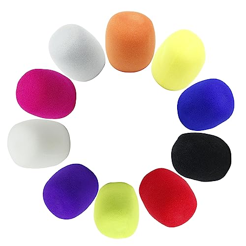 Cionyce カラフルなマイクカバー マイクウインドスクリーン 再利用可能 マイクヘッドフォームカバー 20個