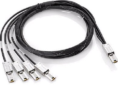 AN975A - HPE StoreEver 2m External Mini-SAS to 4x1 Mini-SAS Cable