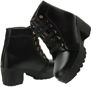 Generic Elegant Lace Up Ankle Boots for Women with Chunky Heel Stylish Casual Party Fashion Statement Look