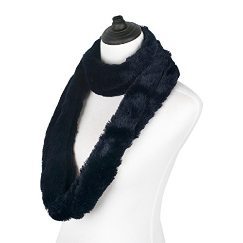 Super Soft Faux Fur Solid Color Warm Infinity Loop Circle Scarf -Diff Colors3