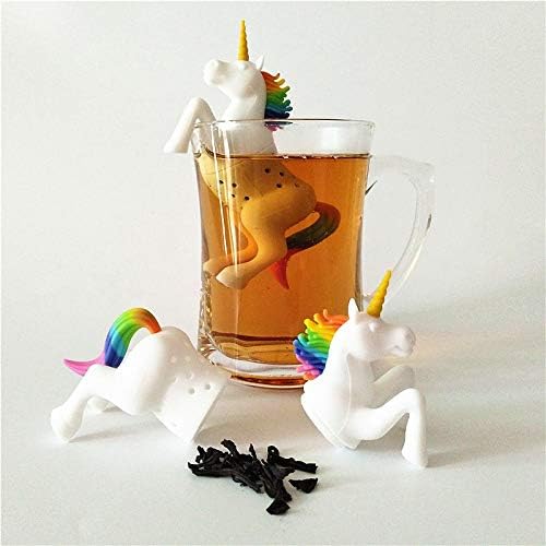 Hary Unicorn Tea Infuser 1 Pcs Reusable Loose Leaf Tea Strainer Funny Animal Shaped Tea Filter for Tea Drinkers for Unicorn Lovers Party Favors Silicone BPA Free Eco-friendly Material