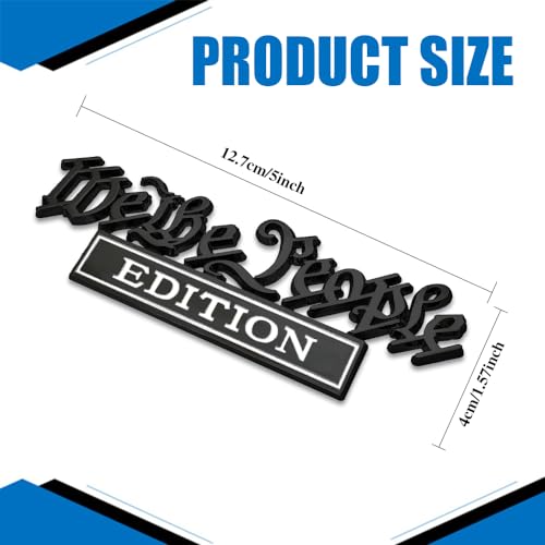 Image of Classic We The People Edition Emblems, We The People Decal, 3D Raised Letter Metal Fender Badge Sticker with Strong Adhesive, Personalized Decoration Labels Car Badges for Cars, Trucks, SUVs