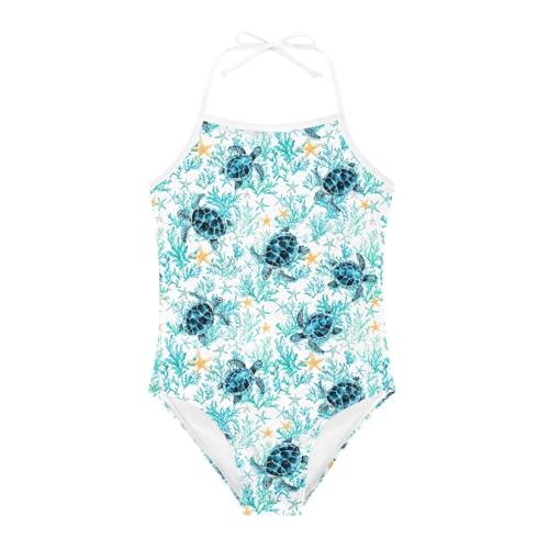 Image of ELEQIN Cartoon Animal Cute Girls One Piece Swimsuit Adjustable Swimwear for 3Y-10Y