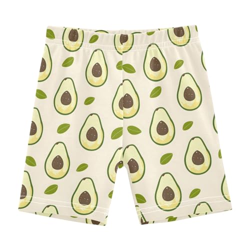 Cartoon Avocado Paint Girls Shorts Elastic Waist Sports Shorts Girls Leggings Pants for 4-10 Years