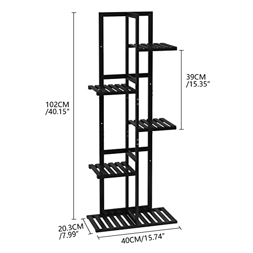 Laiensia 001 5 Tier Bamboo Plant Stand Rack 6 Potted Multiple Flower Pot Holder Shelf thumb #5