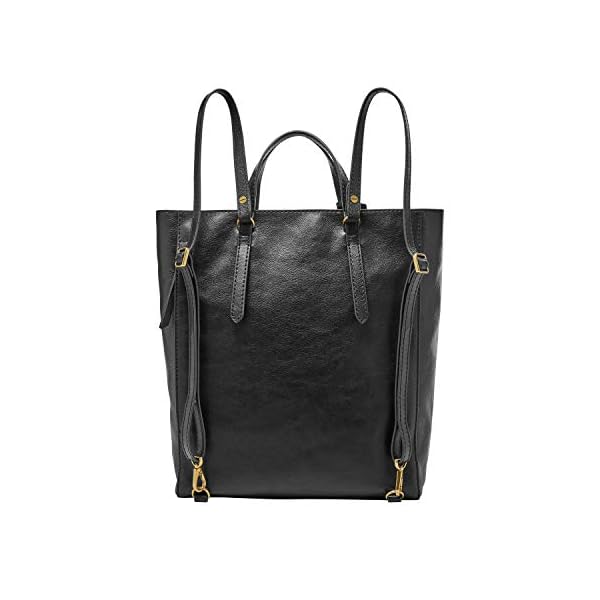 Fossil Women's Camilla Leather Convertible Backpack Purse Handbag, Black (Model: ZB7517001)