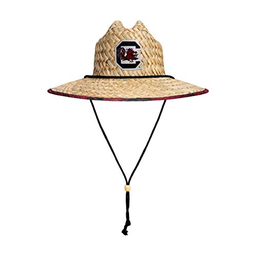 Image of FOCO Men's NCAA College Team Logo Floral Straw Sun Hat