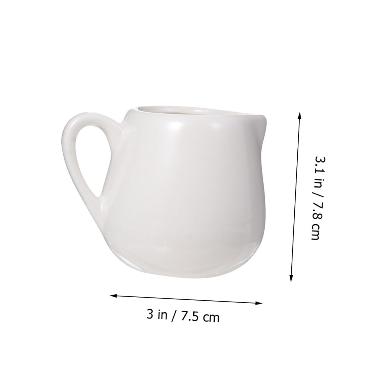 Unomor 4-pc Set Ceramic Sauce Jugs Creamer Handle Delicate Mini Milk Cups for Kitchen Storage