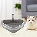 ＫＬＫＣＭＳ Cat Litter Tray, Cat, Litter Training Tray for Corner Cats Sand Tray, Cats Litter Pan Bedpan for Pet Rabbit Kitten Indoor Cats Puppy, Gray