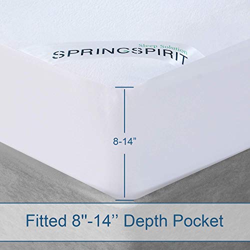 Springspirit Twin Extra Long (Xl) Waterproof Mattress Protector Cotton Terry & 2 Pack Pillow Protectors With Zipper Queen Size 30” X 20" Waterproof Pillow Protector. #TOP3