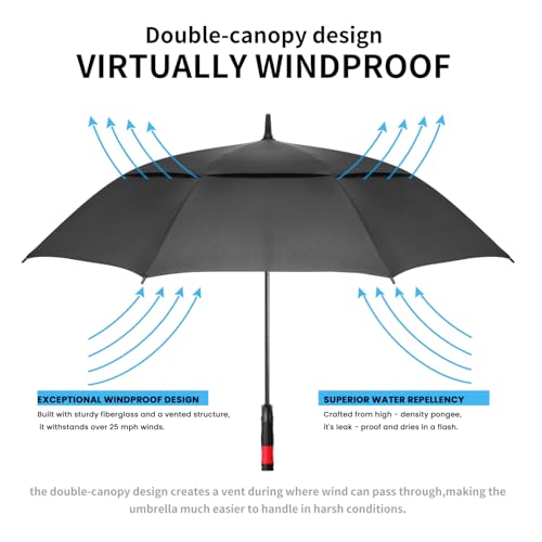 SIEPASA 62 Inch Windproof Golf Umbrella