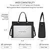 NUBILY Sac Cabas Femmes Sac à Main en PU Cuir Grand Capacité Sac Ordinateur Portable 15.6 Pouces Imperméable Sac de Cours Bandoulière Sac Epaule, Noir, L, Simple #5