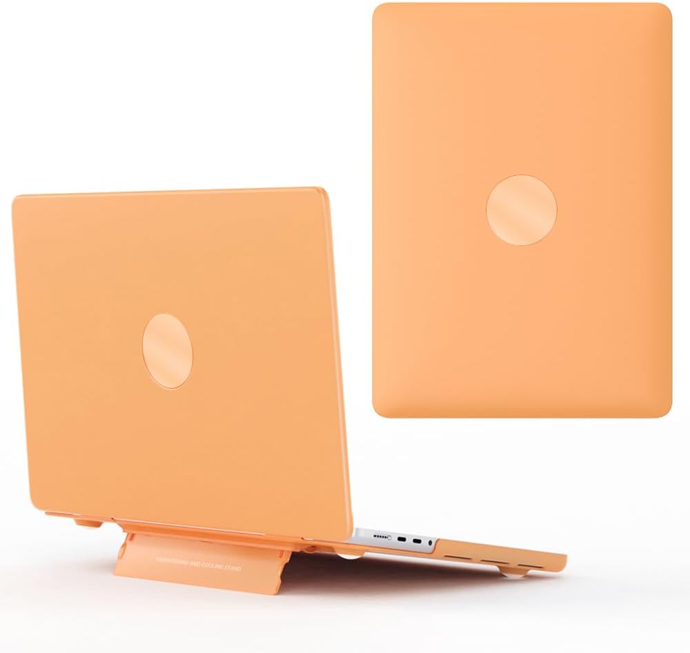 IVY Hard Shell Frosting Case for MacBook Air 15 with M2 (A2941) with Folding Bracket - Orange