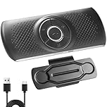 Vivavoce Bluetooth per Auto, Vivavoce Auto Bluetooth 5.0 con Clip Microfono Integrato Slot per Scheda TF Lettore Musicale GPS Altoparlante Connessione Automatica Supporto Siri Google Assistant