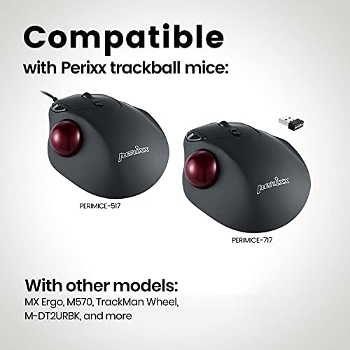 Image of PERIPRO-303GR 34mm Replacement Trackball - Glossy Red Ball for Logitech M570, MX Ergo, PERIMICE-517 /717 - Smooth Precision Control for Trackball Mice