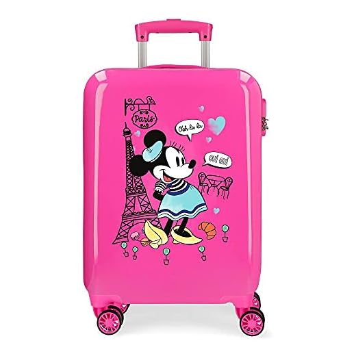 Disney Minnie Around The World Maleta de Cabina Rosa 38x55x20 cms Rígida ABS Cierre de combinación Lateral 34 2 kgs 4 Ruedas Dobles Equipaje de Mano