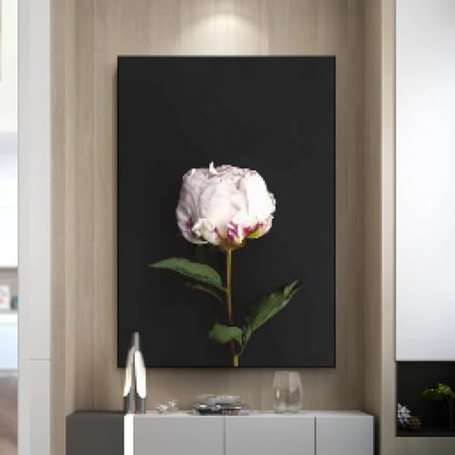 Affiche d'impression de fleur abstraite pivoine 50x70cm avec cadre