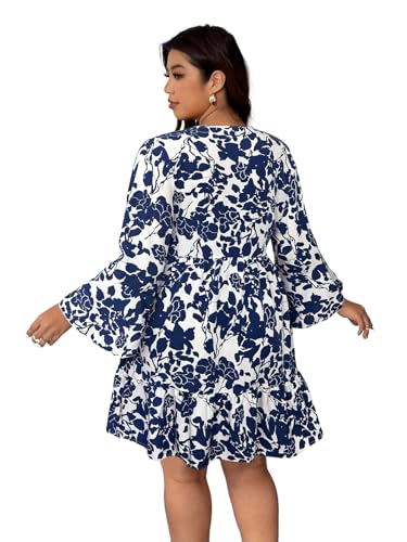 Image of Plus Size Summer Dresses for Women Casual Short Sleeves A Line Midi Dress