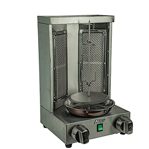 Two Ceramic Burners Gas Electric 2 In1 Automatic Rotating Doner Kebab Machine Chicken Shawarma Grill Machine #TOP5