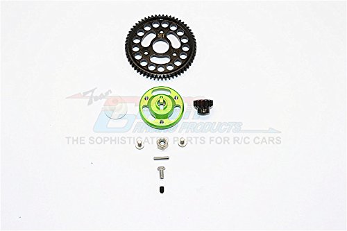 for Traxxas Craniac Upgrade Parts Aluminum Spur Gear Adapter+Steel Gear 58T & 14T - 1 Set Green