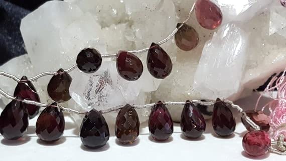 Perles tourmaline rose rubellite naturelles en gouttes pour sublimer vos bijoux fait main