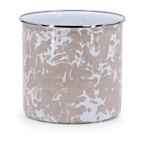 Golden Rabbit Enamelware - Taupe Swirl Pattern - Utensil Holder