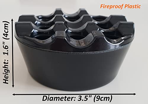 Tr Maker - 2 X Fireproof Plastic 9 Hollow Grid Cigarette Ashtray - Indoor Or Outdoor Cigarette Ashtray - Ash Container For Smoker With Grid Lid Set Of 2 (Round - 3.5"X3.5") #TOP1