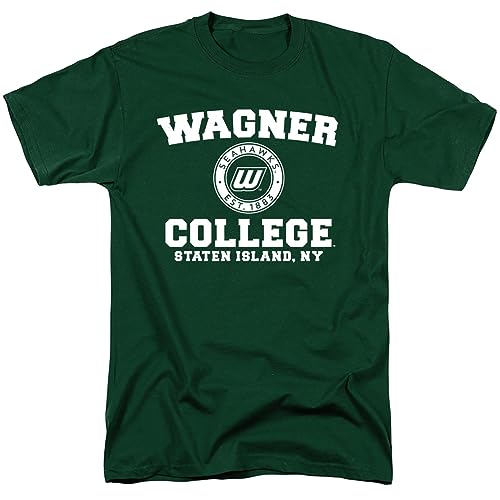 Wagner College Official Circle Logo Unisex Adult T Shirt,Wagner Seahawks, Large