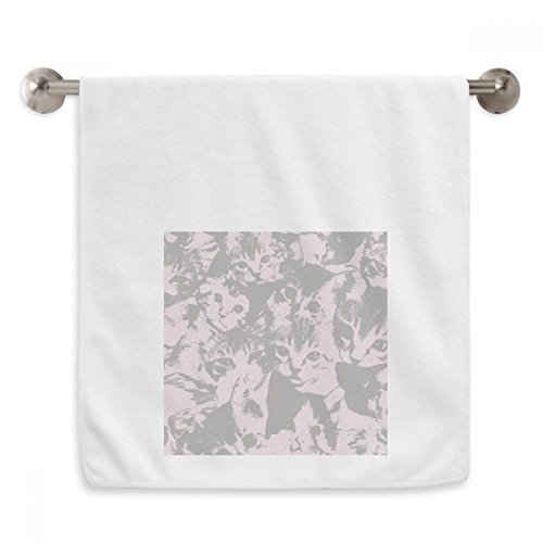 Serviettes moelleuses chat serviette de toilette blanche 13x29 - 2