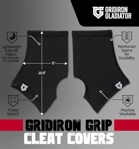 Gridiron Gladiator Cleat Covers - Football Spats - Football Cleat Cover - Cleat Spats for Soccer, Baseball & Softball - Thumbnail 3