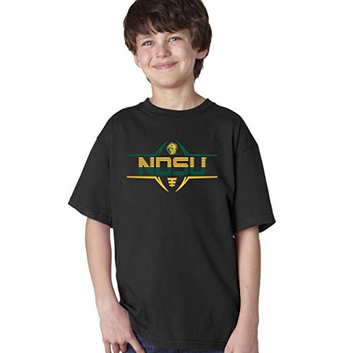 CornBorn North Dakota State Bison Tshirt Youth - Striped NDSU Football Laces - Black - Large