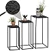 Produktbild Mendler 3er-Set Blumentisch HWC-N70, Beistelltisch Tisch Blumenständer Ablage, stapelbar, Metall Papierseil - anthrazit