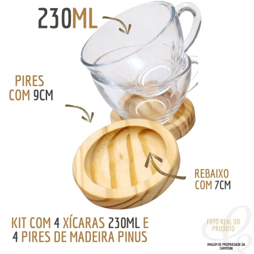 Pires Redondo Em Madeira Para Mesa Posta com Xícara de café