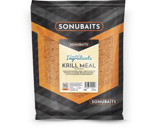 Sonubaits Essential Ingredients Krill Meal 300g for Match Fishing Groundbaits | Pure Ground Krill Meal | Adds a Strong Fishmeal Flavour and a Light Fluffiness to Mixes | Red Colour | Code S1780045
