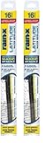 Rain-X 5079274-2 Latitude 2-In-1 Water Repellent Wiper Blades, 16 Inch (Pack Of 2), Automotive Replacement Windshield Wiper Blades With Patented Rain-X Water Repellency Formula