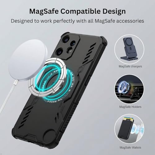 Image of ShieldTech Back Cover Case for CMF Phone 2 Pro 5G | 360 Protection Mobile Phone Case Mag-Safe | Camera Protection | Back Cover for CMF Phone 2Pro 5G / 2 Pro 5+G - Black TPU+PC