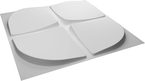 Miniatura 6 de Ekena Millwork WP20X20EUWH 19 58 pulgadas de ancho x 19 58 pulgadas de alto Edmund EnduraWall Decorativo 3D Panel de pared cubre 2.67 pies cuadrados