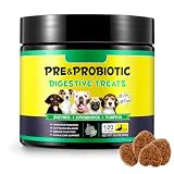 Probiotici per Cani - Probiotici per Cani per la Salute Intestinale e la Digestione, Tutte le età e Razze, 120 Masticativi Probiotici, Gusto Anatra