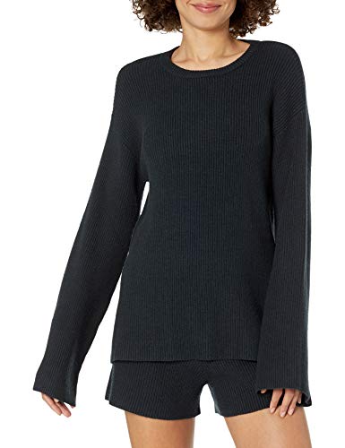 Amazon.com: The Drop Women's Alice Crewneck Back Slit Ribbed