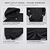 ITRAT Men’s Zip Up Hoodie Sweatshirt Full Zip Hooded Sweatshirt Fleece Hoodie Jacket Warm Casual Winter Athletic Streetwear Lounge Workout Zip Hoodie (XL, Black) #3