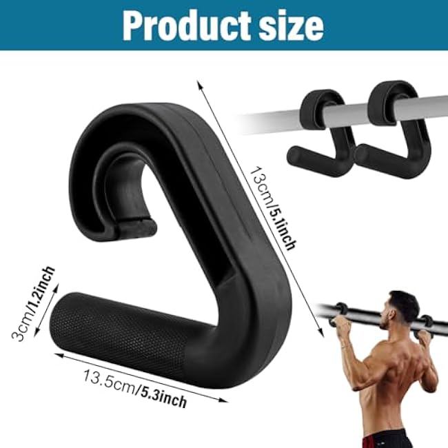 Neutral Grip Handle Attachment for Pull-up Bars, 1 Pair Portable Hooks for Barbell Row Deadlift Resistant Bands for Home Gym Fitness Enthusiasts, Fitness Equipment